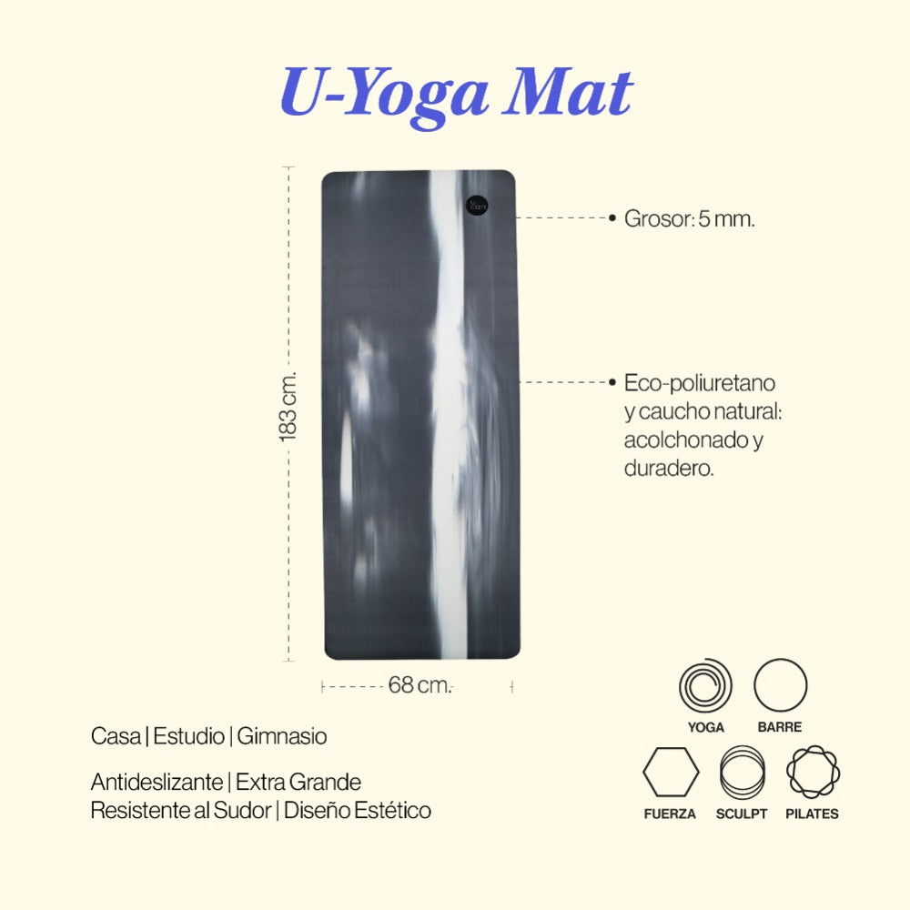 Yoga Mat Marmoleado Negro