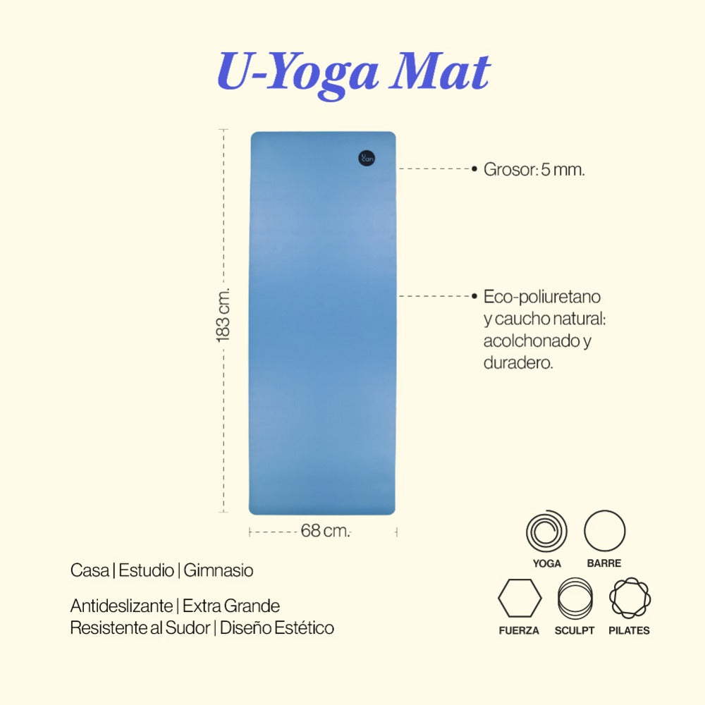 Yoga Mat Azul Liso