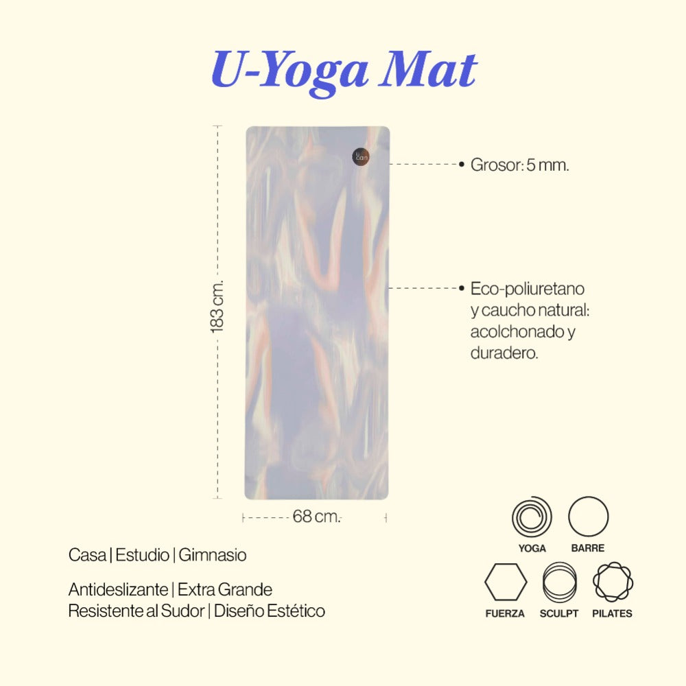 Yoga Mat Azul Clarito Marmol