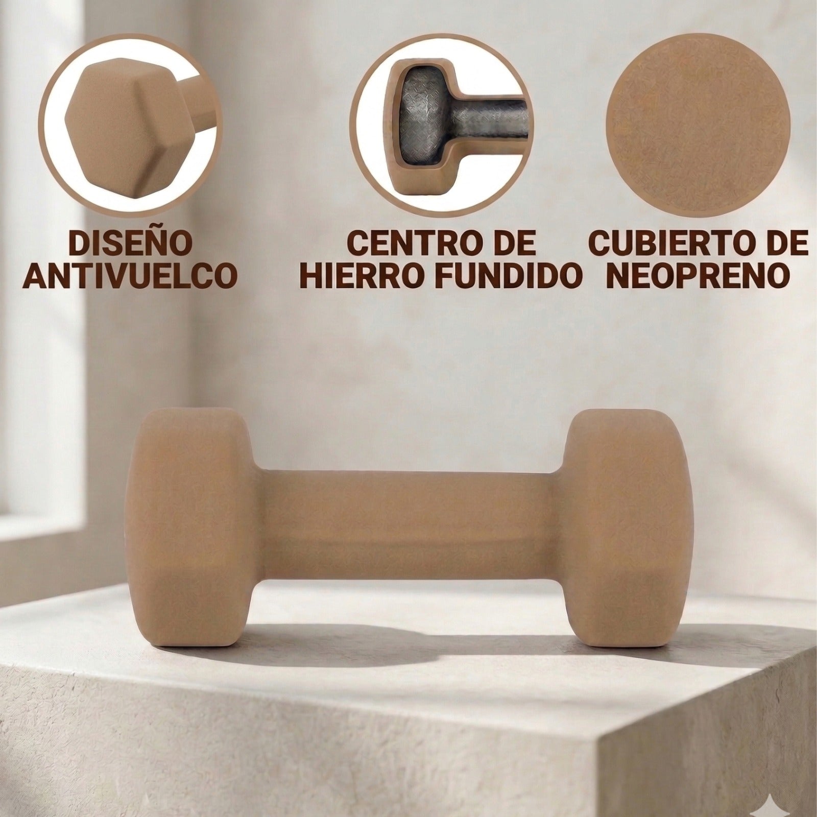 Mancuernas Hexagonales Nude